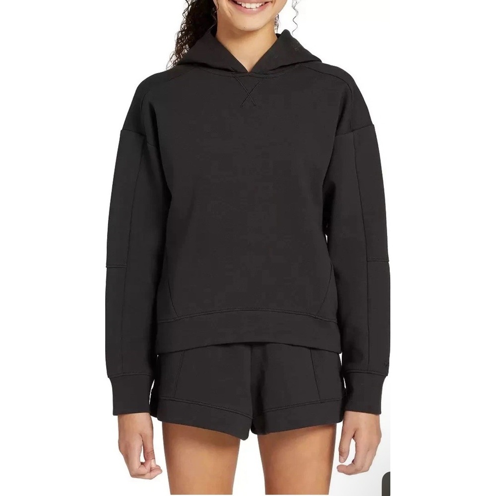 NWT DSG Girls Sports Black Fleece Hooded Sweatshirt Size Large L 14 Youth $45